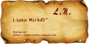Lipka Mirkó névjegykártya